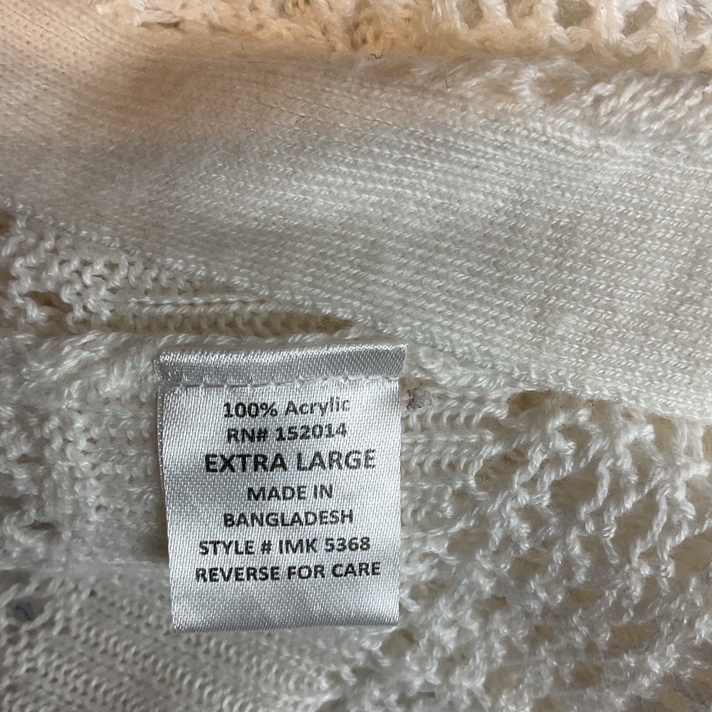 Sweet Kizz Lightweight Crochet Tie Front Cardigan Crop Top Ruffle Romantic - Picture 8 of 8